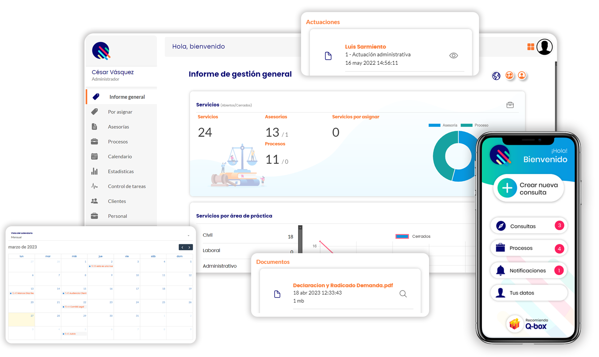 Hacemos fácil y eficiente la operación del sector legal en Latam. Somos una Plataforma de Gestión Integral para Abogados, firmas de Abogados o Equipo Legales